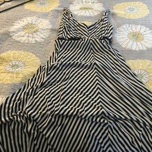 Black and White Stripped Long Dress